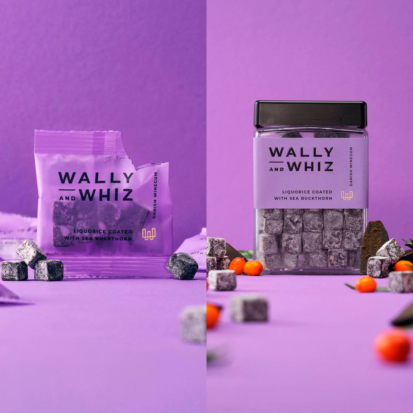 Lila Party-Paket - 100 Beutelchen + 240g Dose